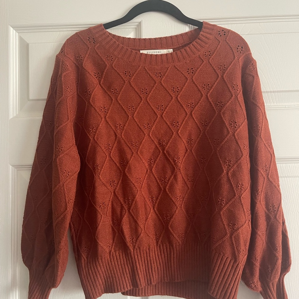 Elodie Warm Terracotta Crew Neck Sweater